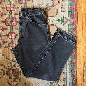 Vintage Black/gray Wrangler Denim Jeans Straight Leg  34x32